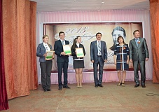 Команда МБОУ "Карамышевская СОШ", занявшая 2 место в командном зачете и 2, 3 места в индивидуальном зачете
